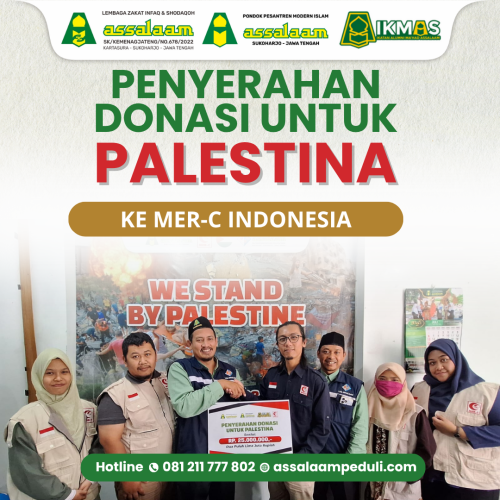LZIS Assalaam Salurkan Donasi Palestina Melalui MER-C Indonesia