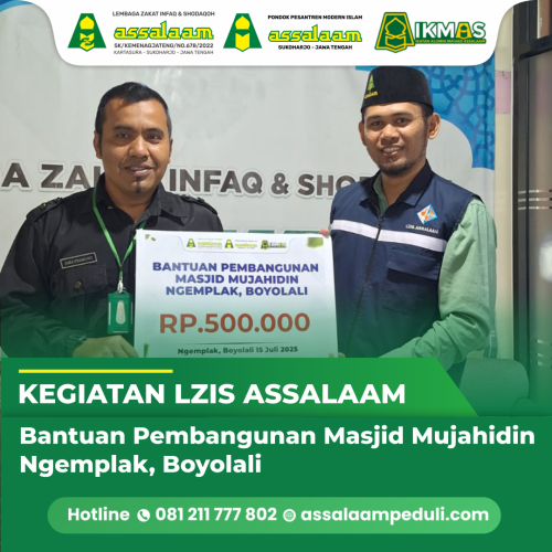 Bantuan pembangunan Masjid Mujahidin Ngemplak, Boyolali